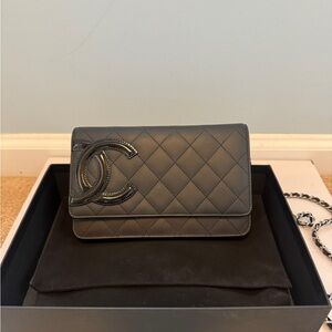 Authentic New Chanel Black Quilted Clutch